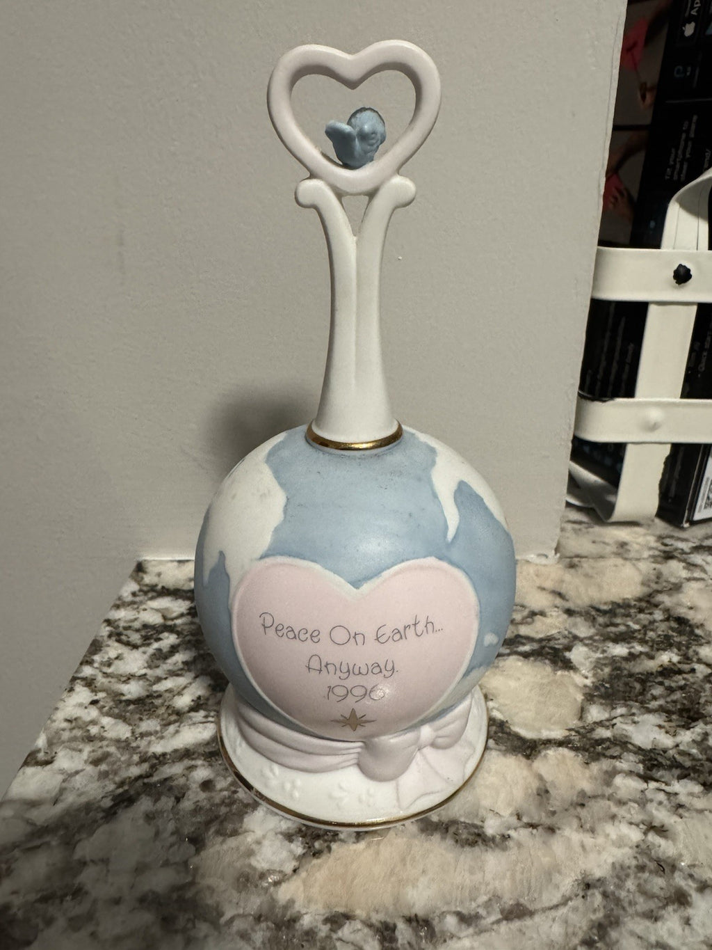 Vintage 1996 "Peace On Earth” Precious Moments Hand Bell