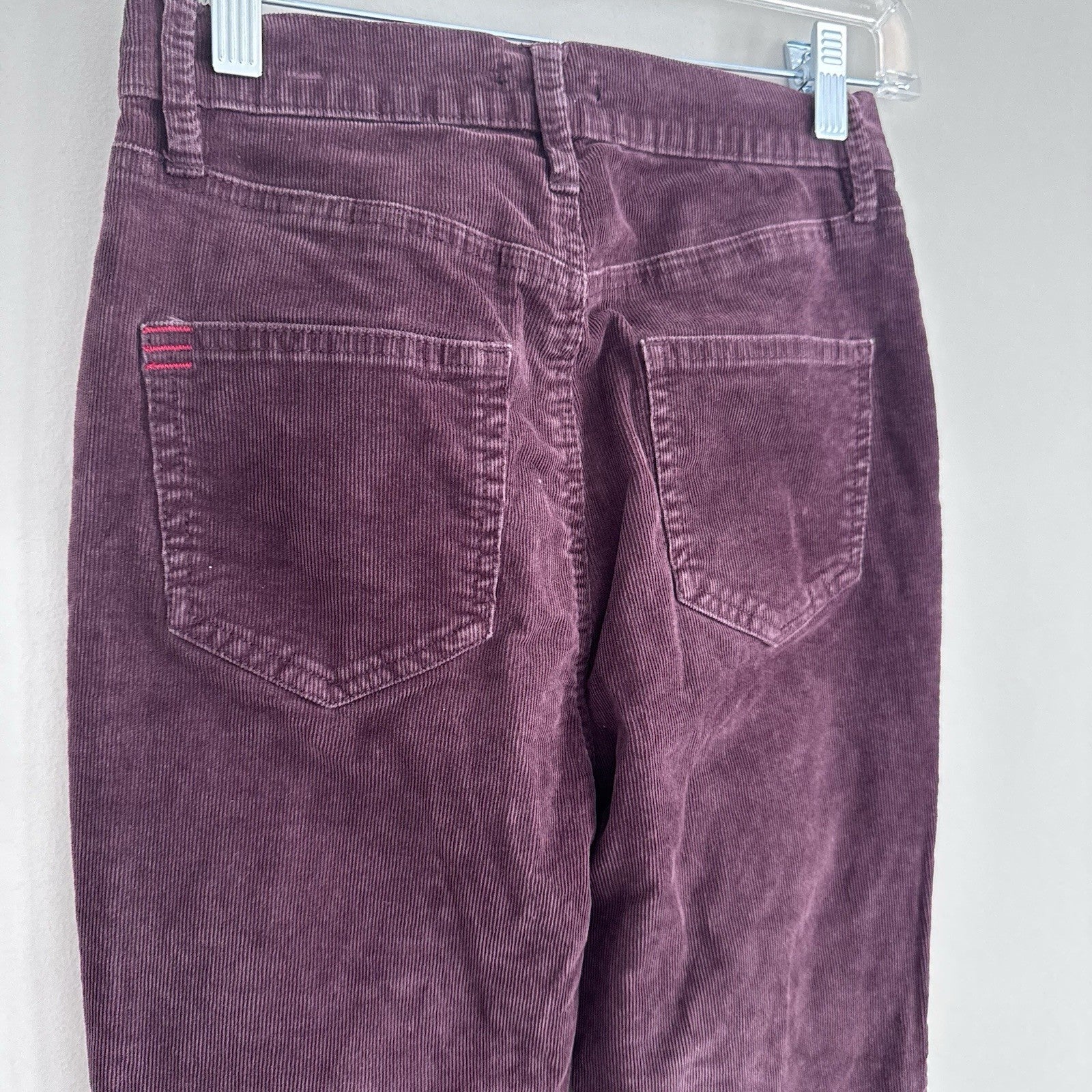BDG Corduroy Flare Pants 26 Plum High Rise Y2K Raw Hem 90s
