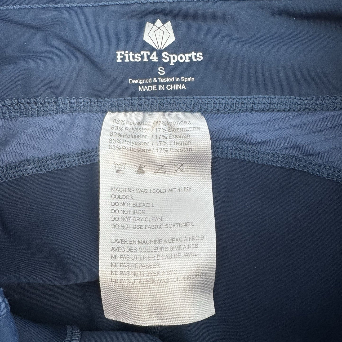 FitsT4 Sports Womens Riding Leggings Breeches Knee Patch Blue Size S