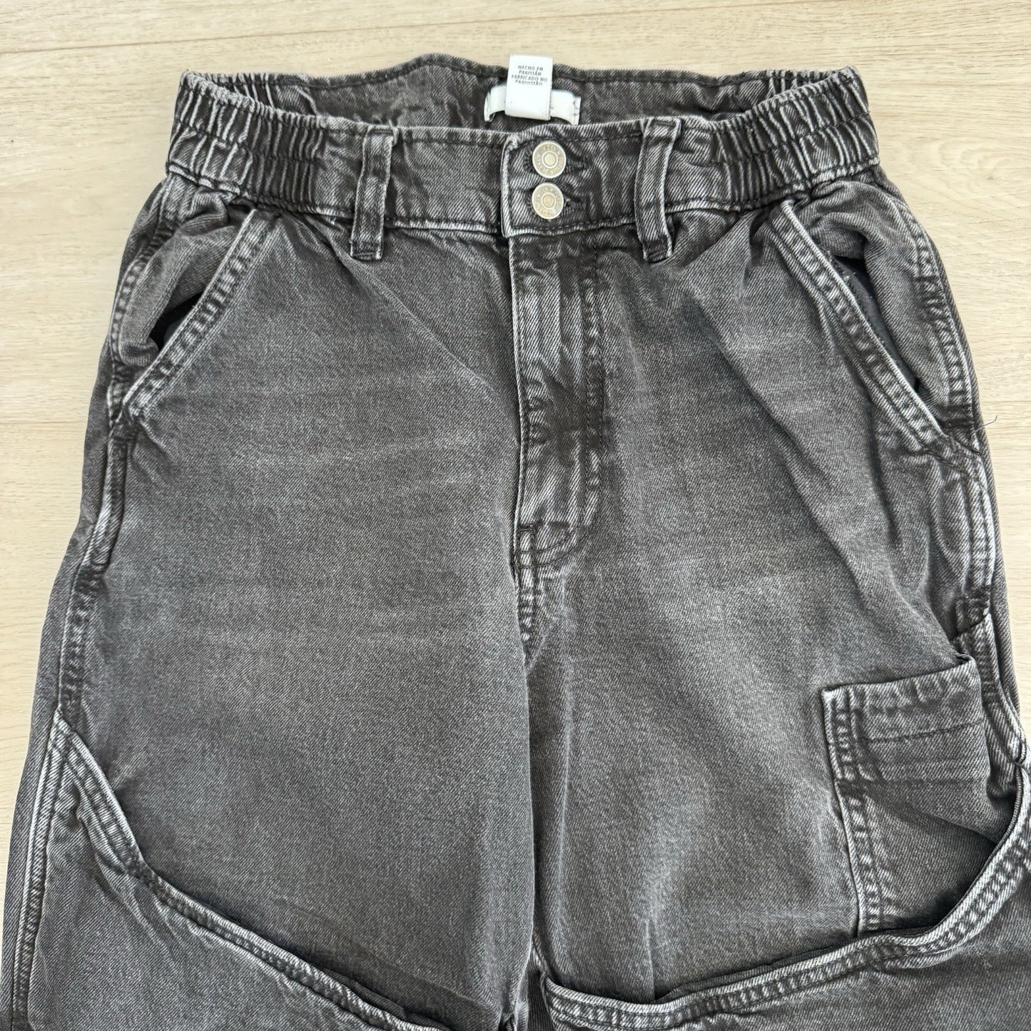 Forever 21 Premium Jogger Jeans Women Small Black Cargo Elastic Waist Denim