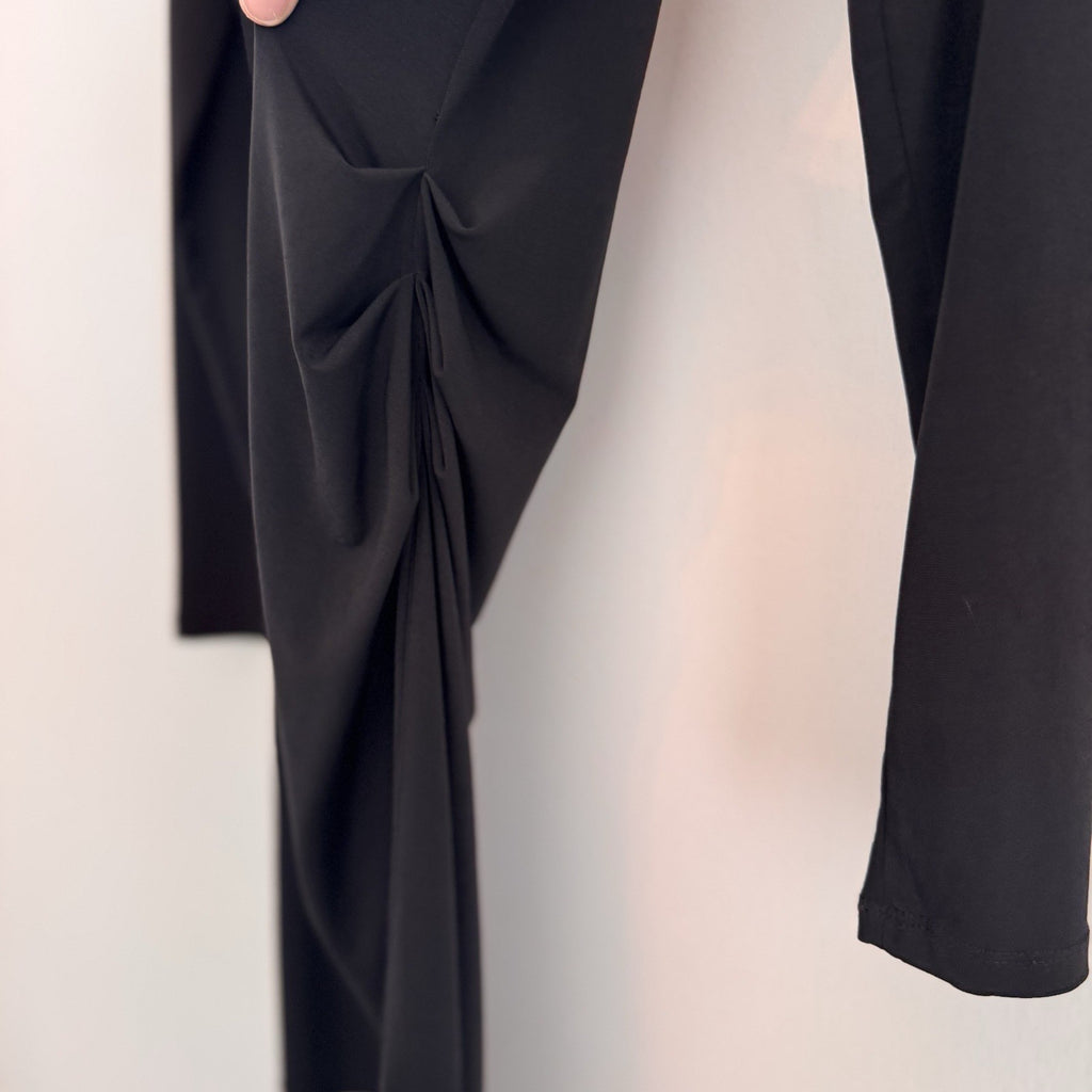 Michael Kors Studded Shoulder Drape Neck Dress Black Size Small