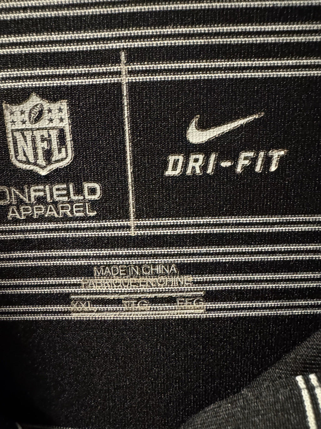 Nike Atlanta Falcons Men’s XXL NFL On Field Apparel Black Dri-Fit Striped Polo