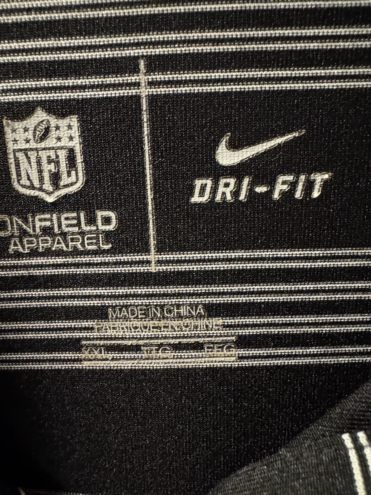 Nike Atlanta Falcons Men’s XXL NFL On Field Apparel Black Dri-Fit Striped Polo