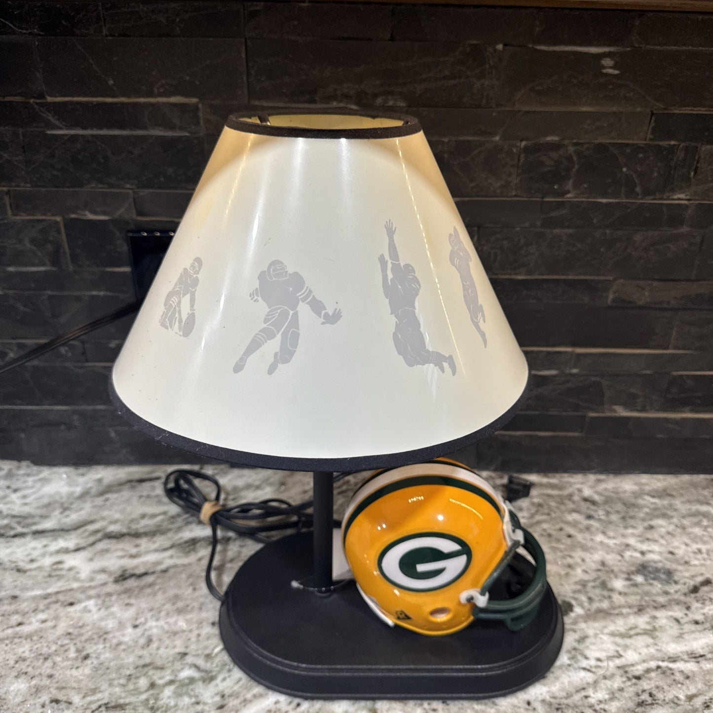 Green Bay Packers mini helmet light lamp w/shade NFL Vintage Retro Riddell- Rare