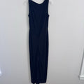 Express Women M Navy Sleeveless Jumpsuit Wide Leg Stretch Made USA
