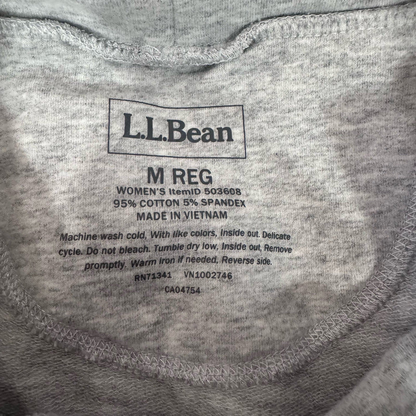 LL Bean Sweatshirt Womens M Gray Marl Cozy Pullover Cowl Neck Pocket Long Sleeve