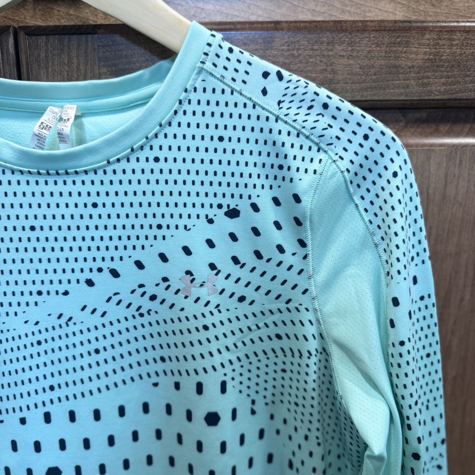 Under Armour ColdGear Fitted Long Sleeve Top Women’s L Blue Print Dot