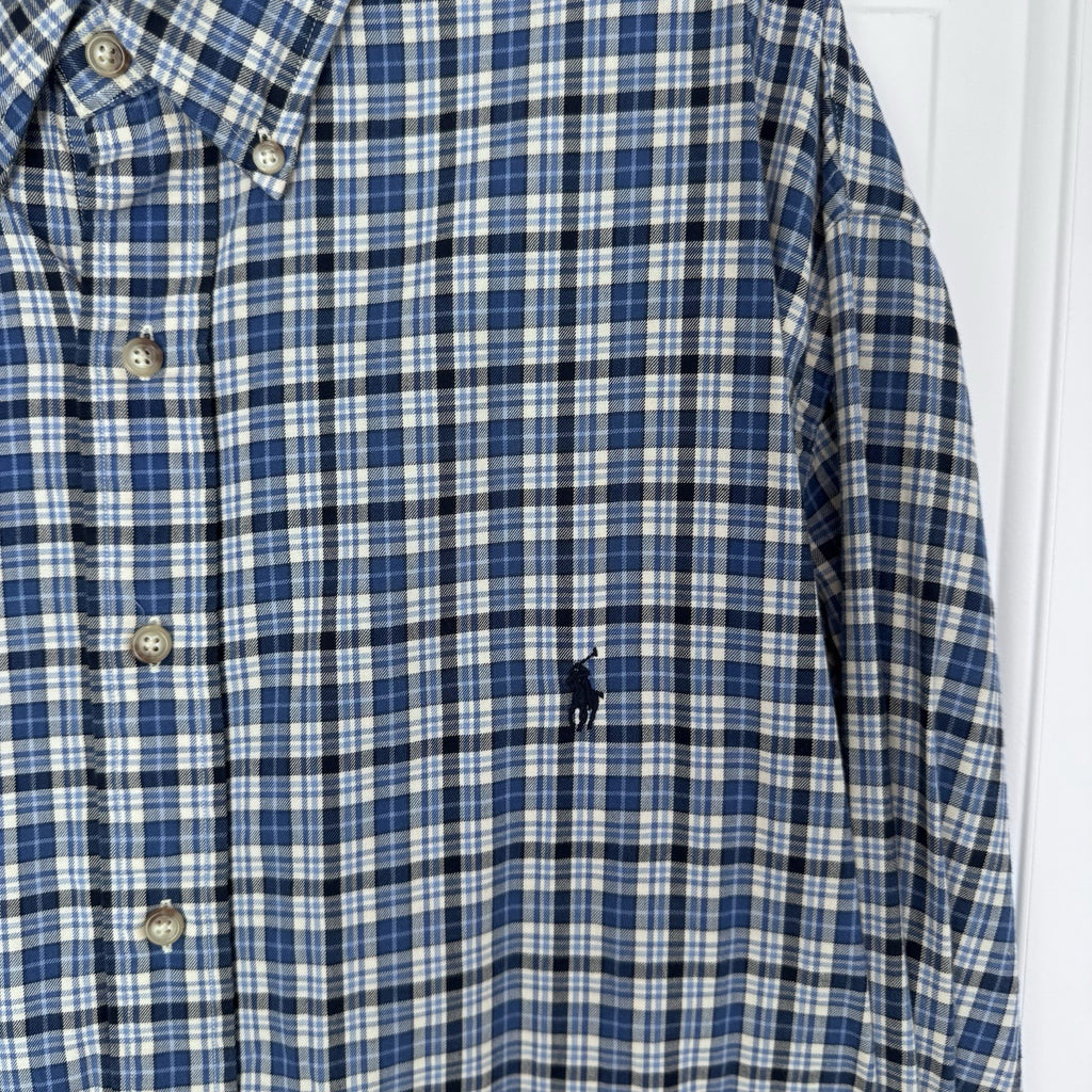 Ralph Lauren Men’s Classic Fit Plaid Button Down Shirt Long Sleeve L