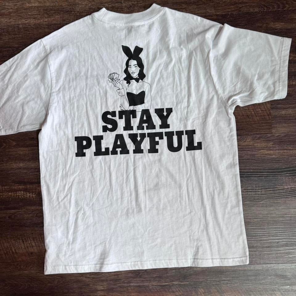 Playboy by Pacsun Men's Stay Playful T-Shirt in White