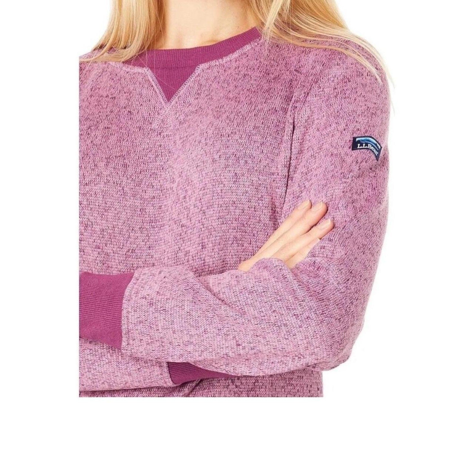 L.L. Bean Lightweight Sweater Fleece Top Women's Clothing Bramble Berry Medium