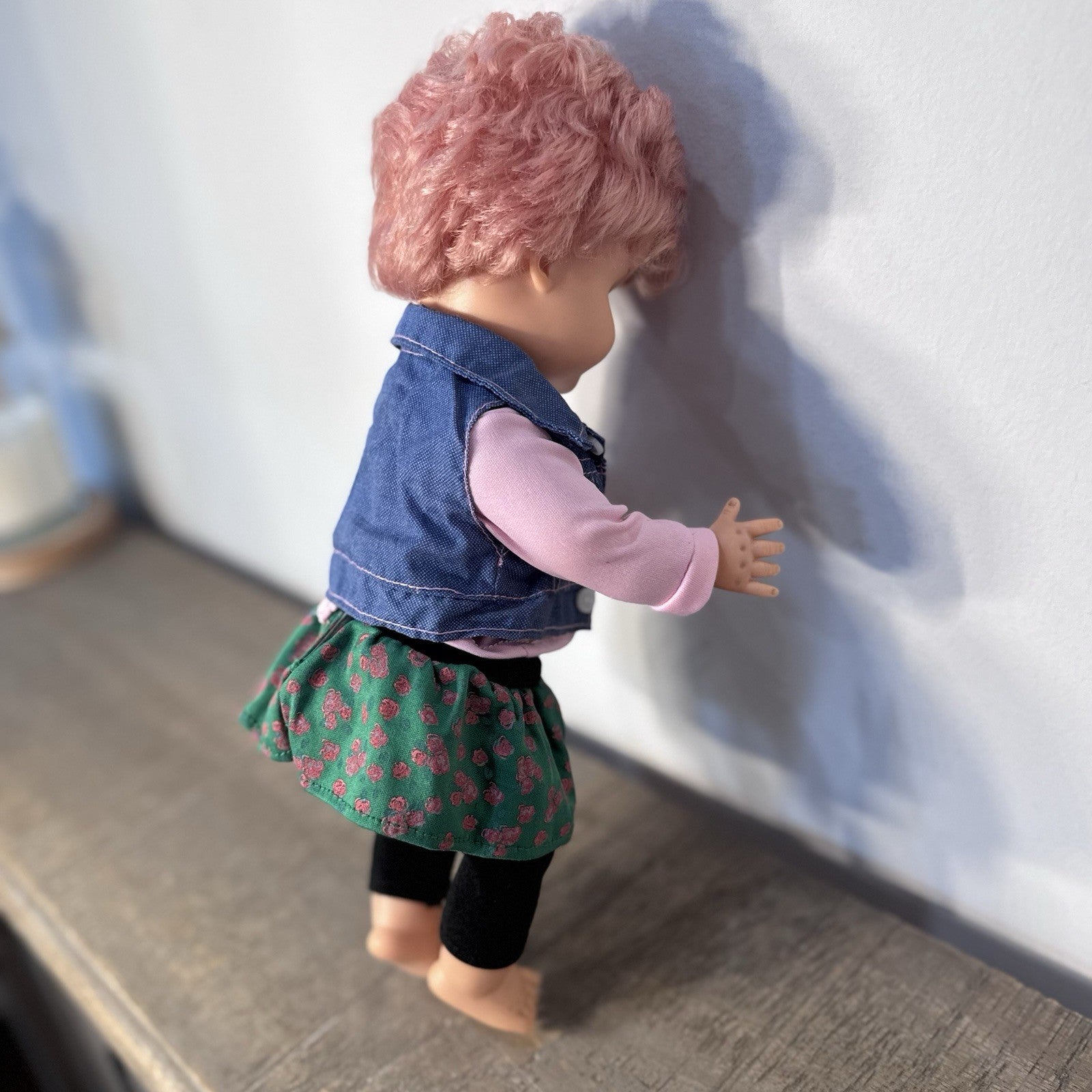 Vintage 1950s Roddy Doll Pink Hair Blue Eyes 14 Inch Vinyl Doll England