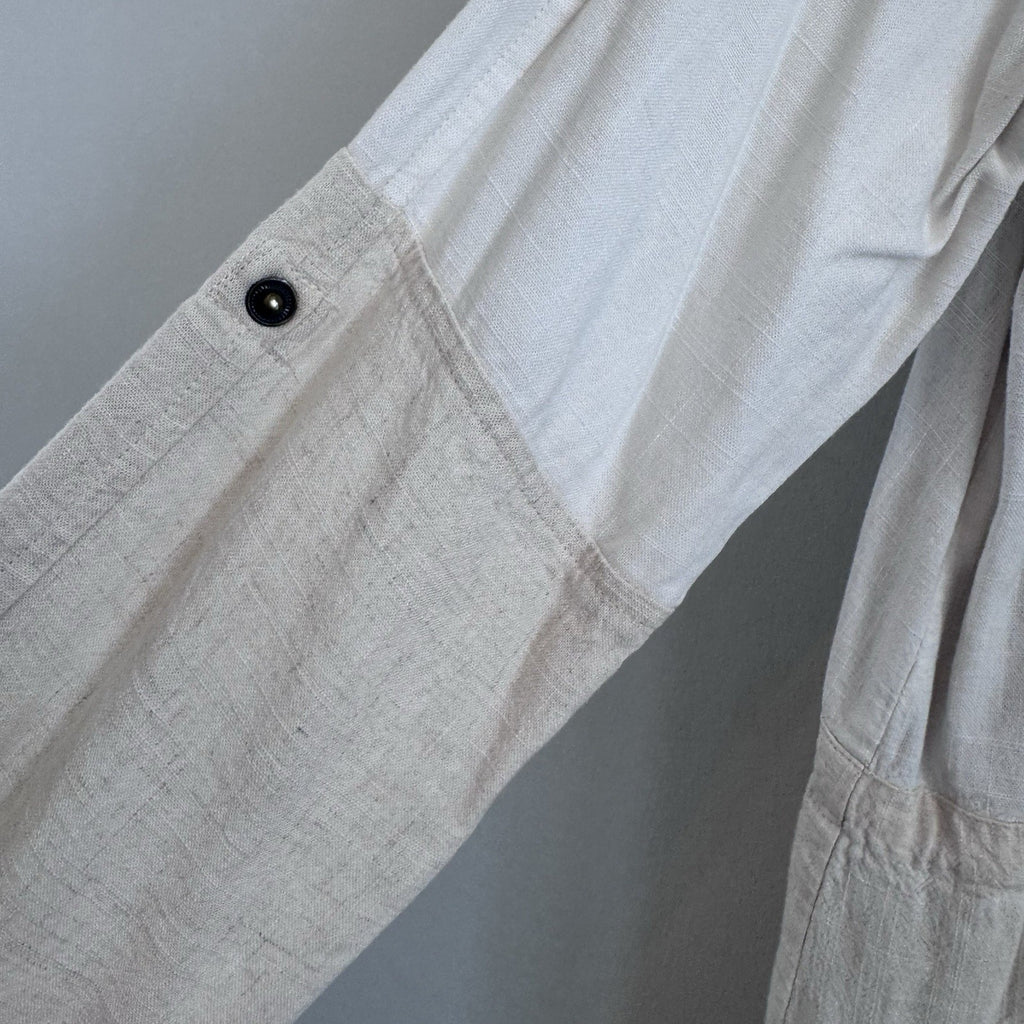 Blu Pepper Linen Blend Utility Jacket Womens Small Ivory Lightweight