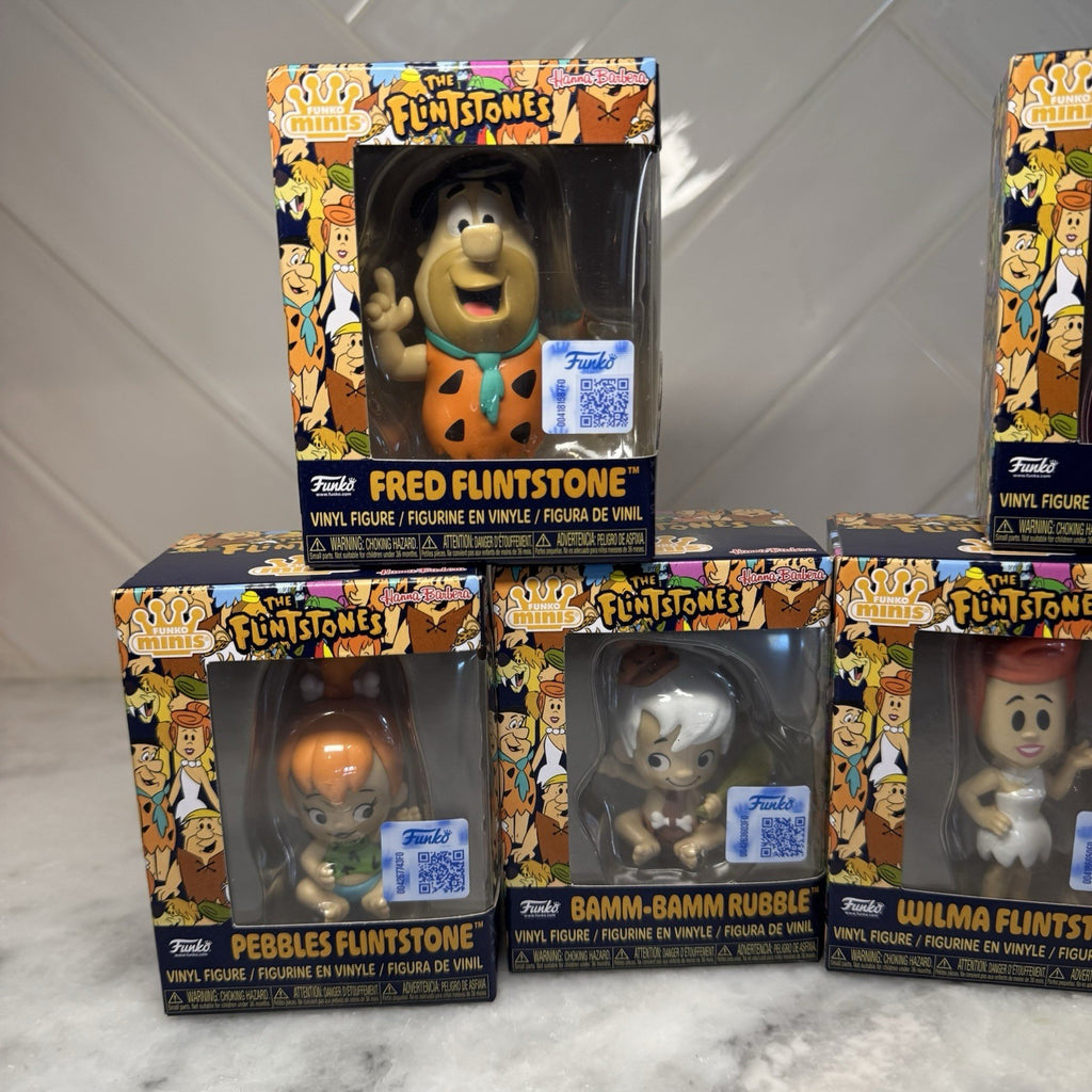 Funko Minis Flintstones Complete Set Fred Dino Wilma Barney Pebbles Bam RARE