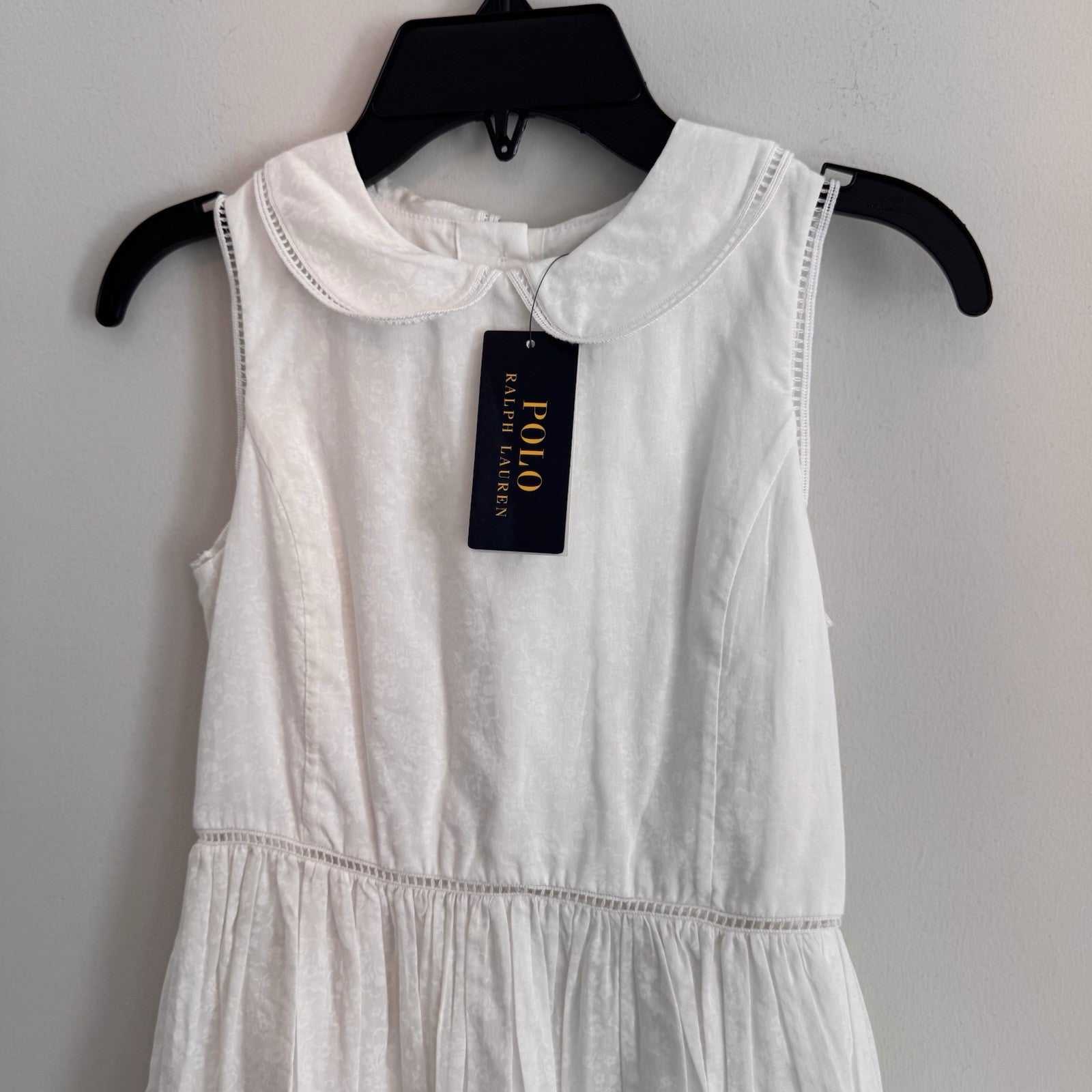Polo Ralph Lauren Girls White Dress Size 8 Peter Pan Collar NWT  Easter Church
