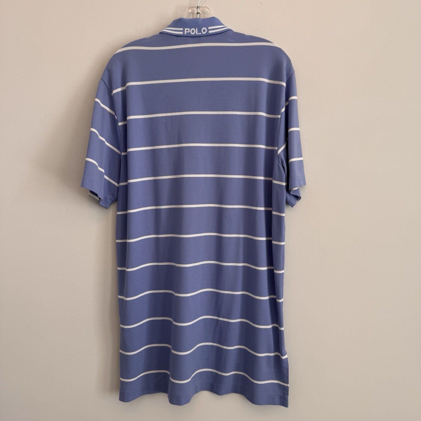 Polo Golf Ralph Lauren Mens Medium Performance Pima Cotton Striped Polo Blue