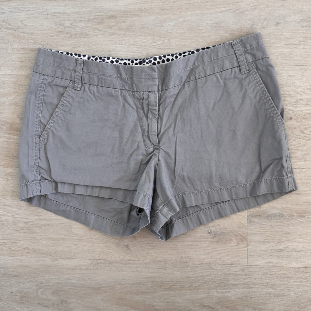 J.Crew Chino Shorts Womens 10 Gray Broken In 100% Cotton Classic