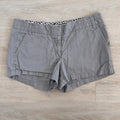 J.Crew Chino Shorts Womens 10 Gray Broken In 100% Cotton Classic