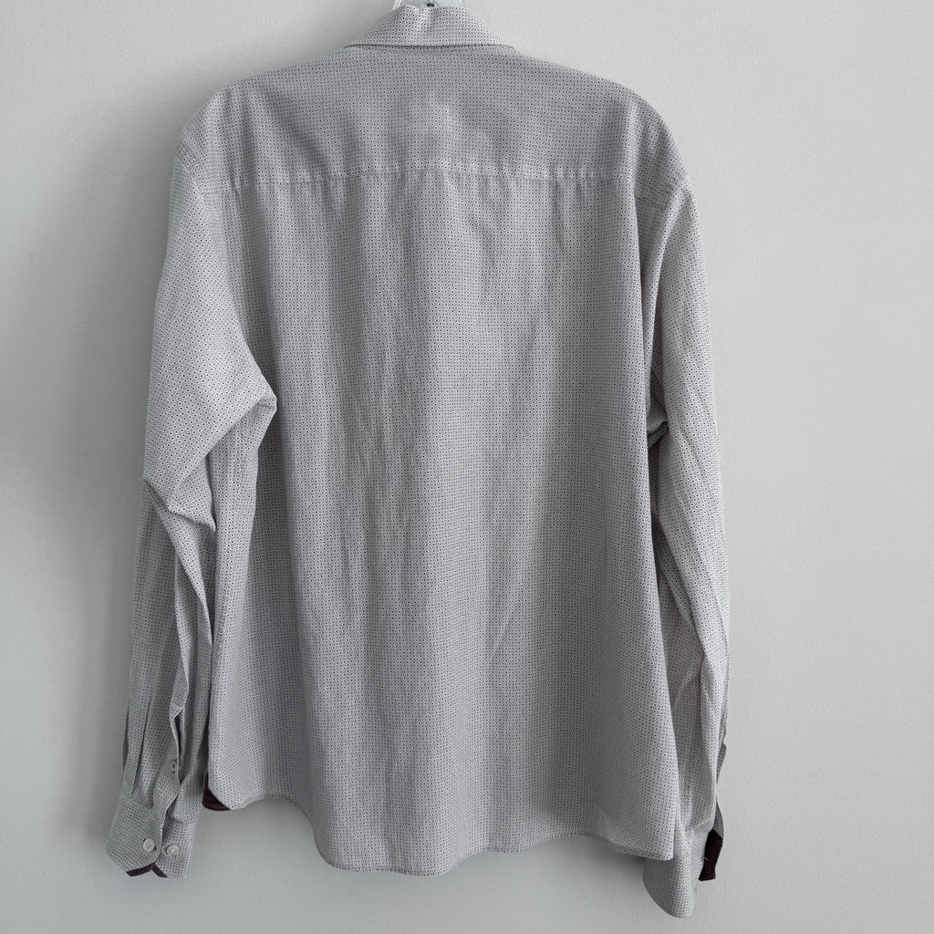 RGB Black Label XL White Micro Dot Shirt Contrast Trim 100% Cotton