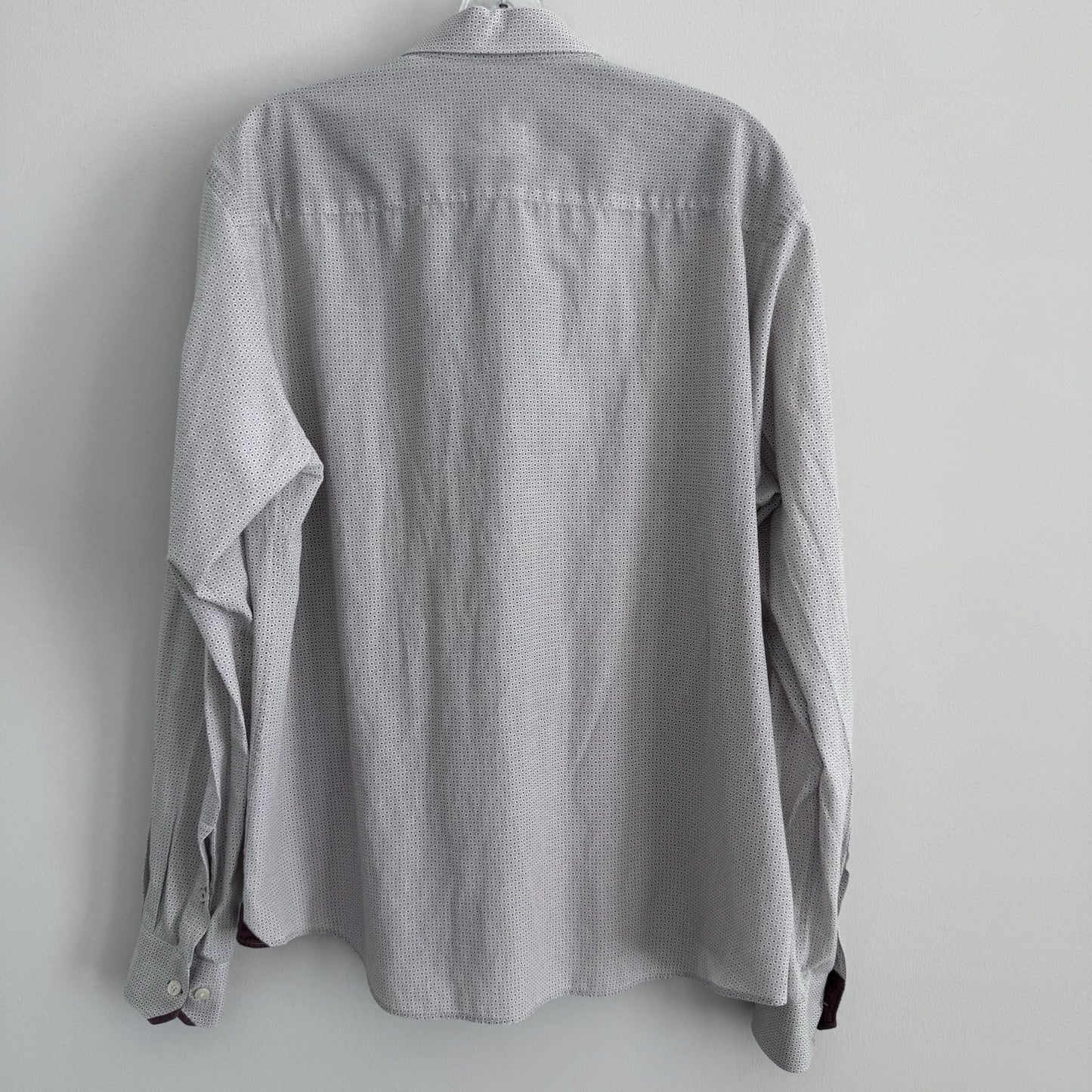 RGB Black Label XL White Micro Dot Shirt Contrast Trim 100% Cotton