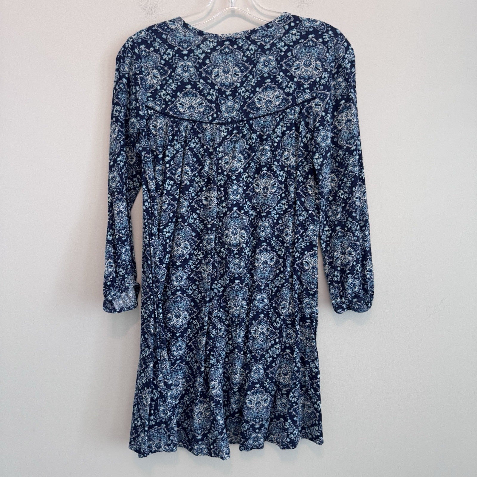     AE Outfitters Blue Paisley Mini Dress Small Boho Festival Cottagecore