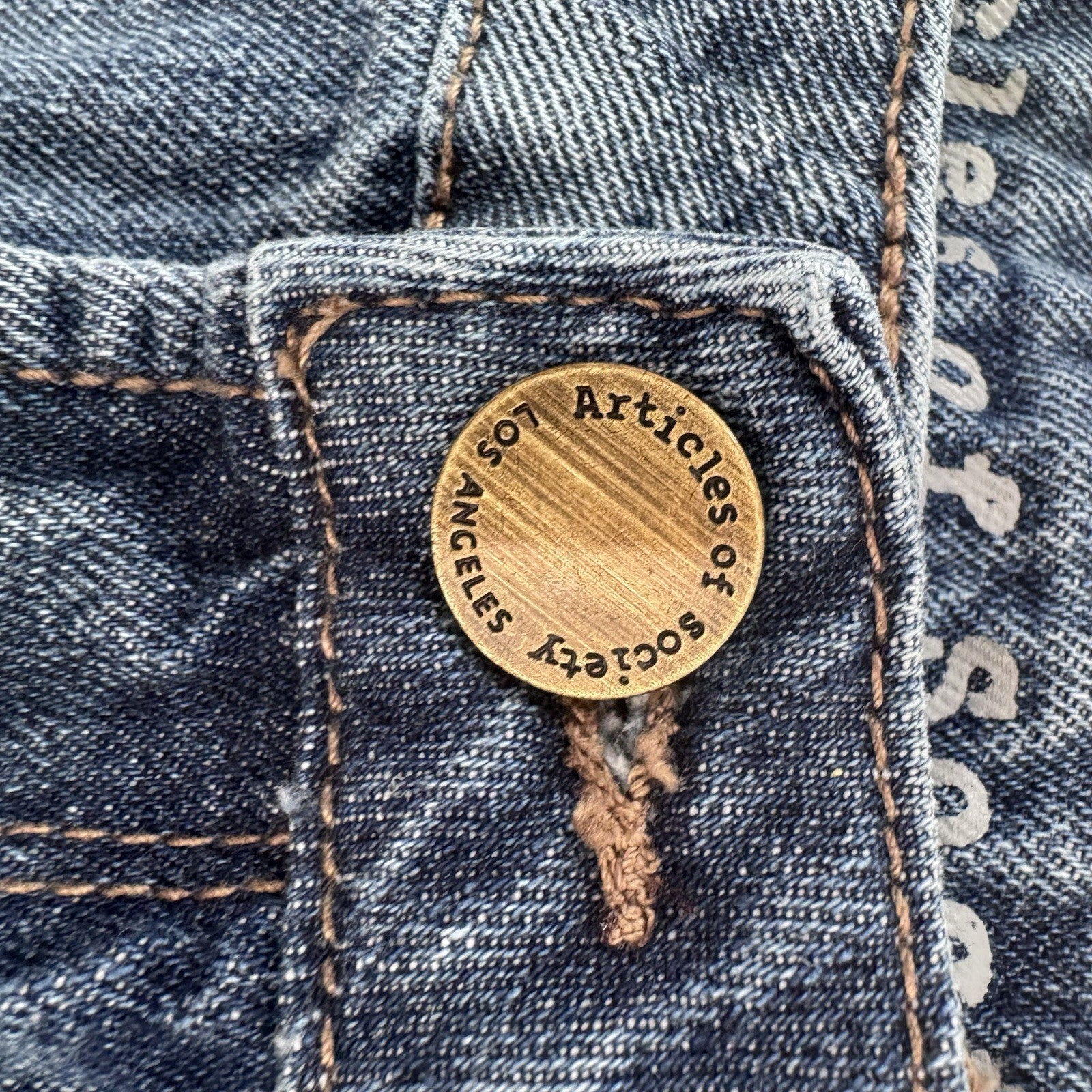 Articles of Society Y2K Distressed Denim Shorts 25 Frayed