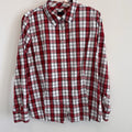 Talbots Women's Button Down Blouse Size 16 Cotton Stretchy Plaid Red Long Sleeve