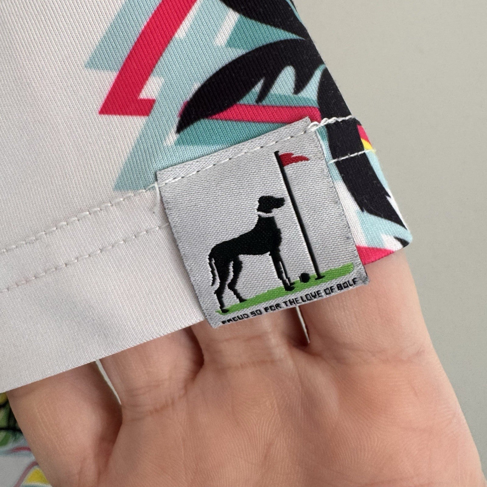 Proud Ninety Golf Polo Shirt Men's Size 3X Retro Palm Tree Geometric 90s Style