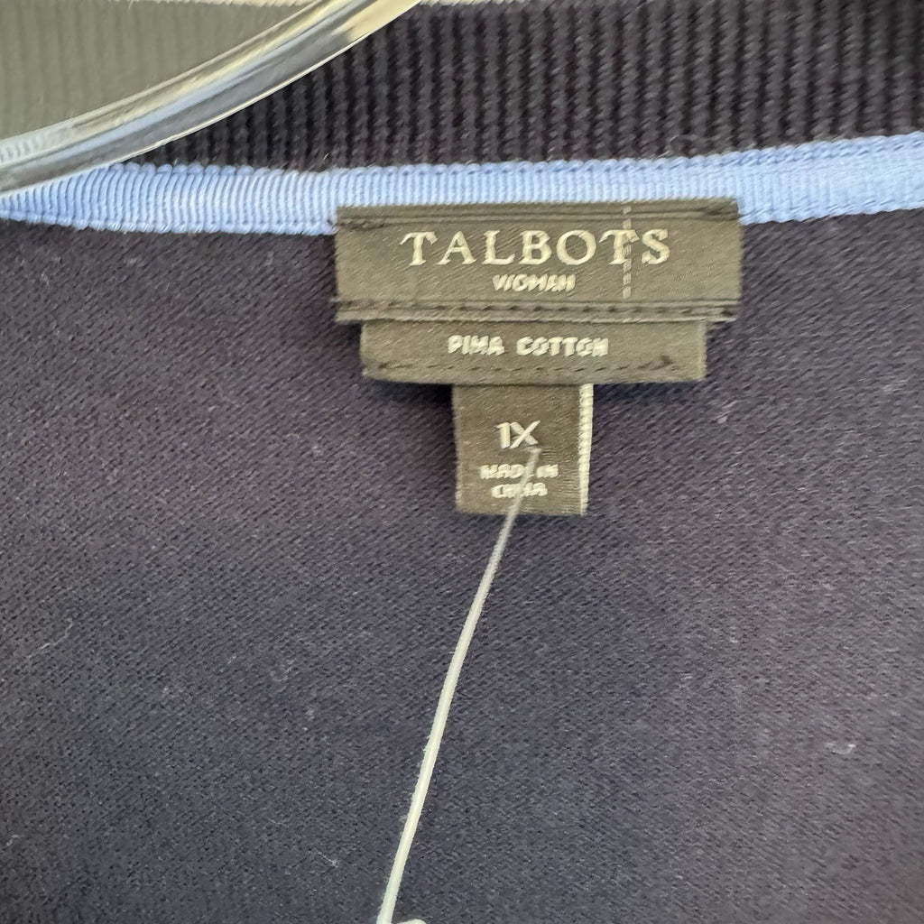 Talbots Women’s Plus 1X Top Lot Plaid Floral Cardigan Cotton 3Pc