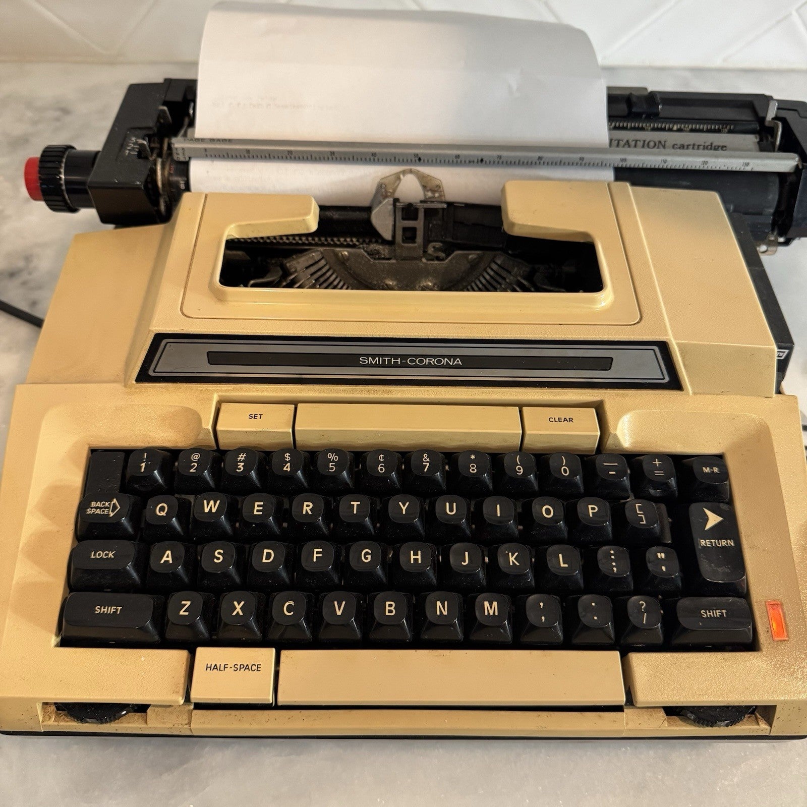 Vintage Smith Corona 6E Electric Typewriter Beige Tested Working Retro