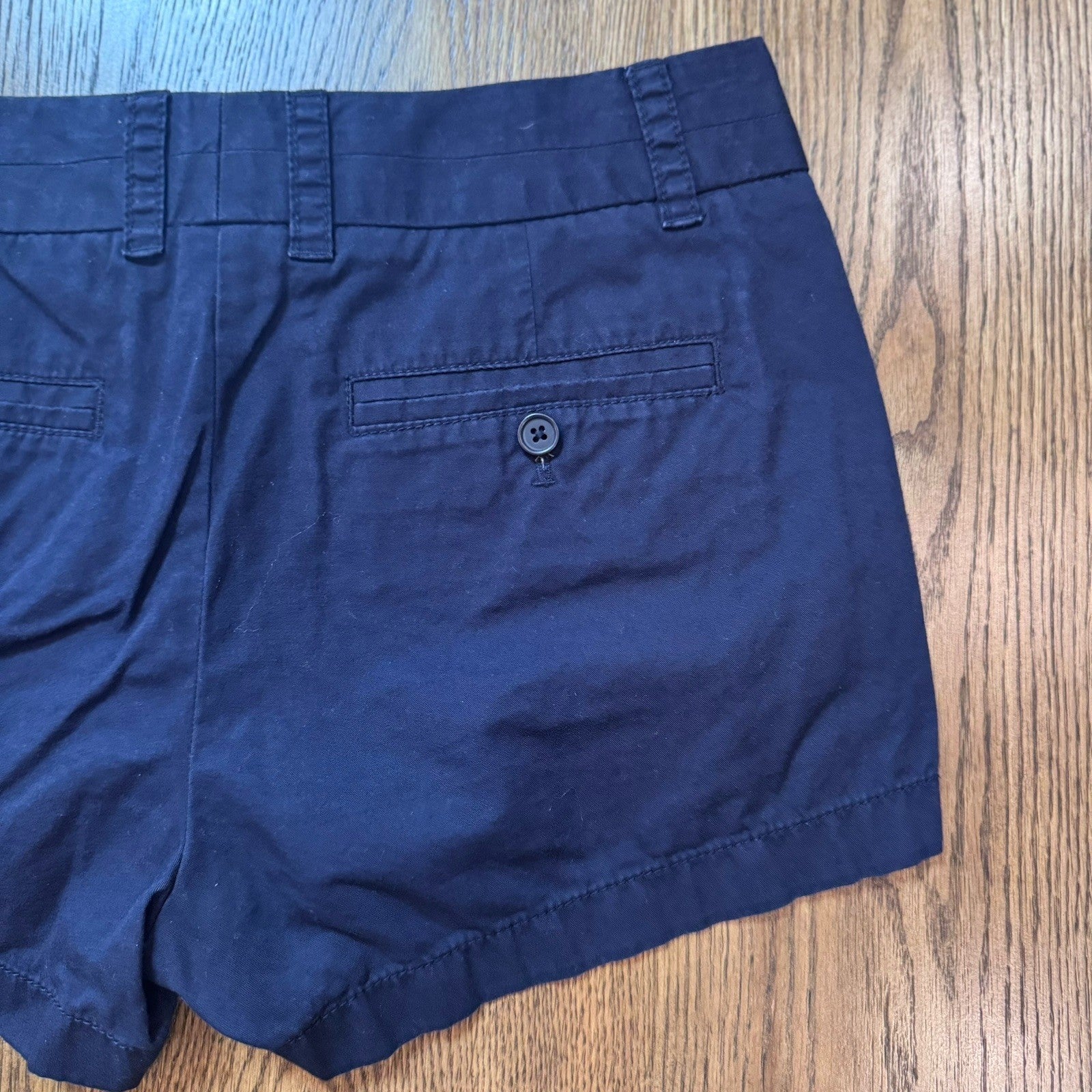 J. Crew Factory Navy Blue 100% Cotton Broken-In Chino Shorts Women's Size 6