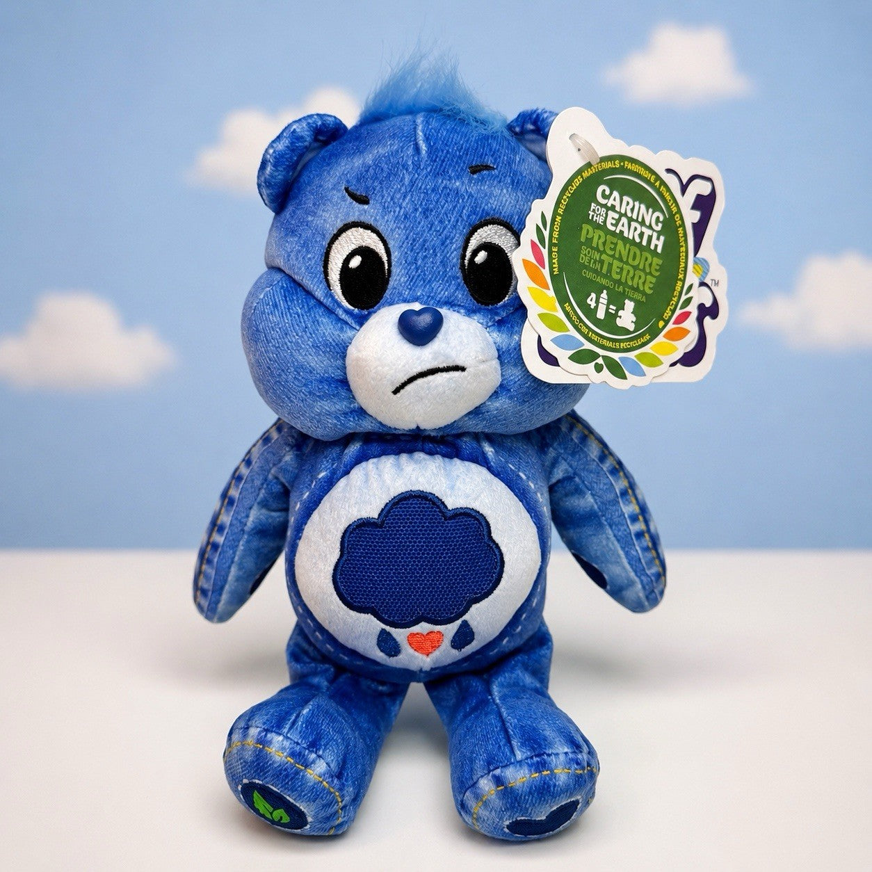 Care Bears Grumpy Bear Eco Denim Plush 9” Stuffed Animal NWT Blue Bear