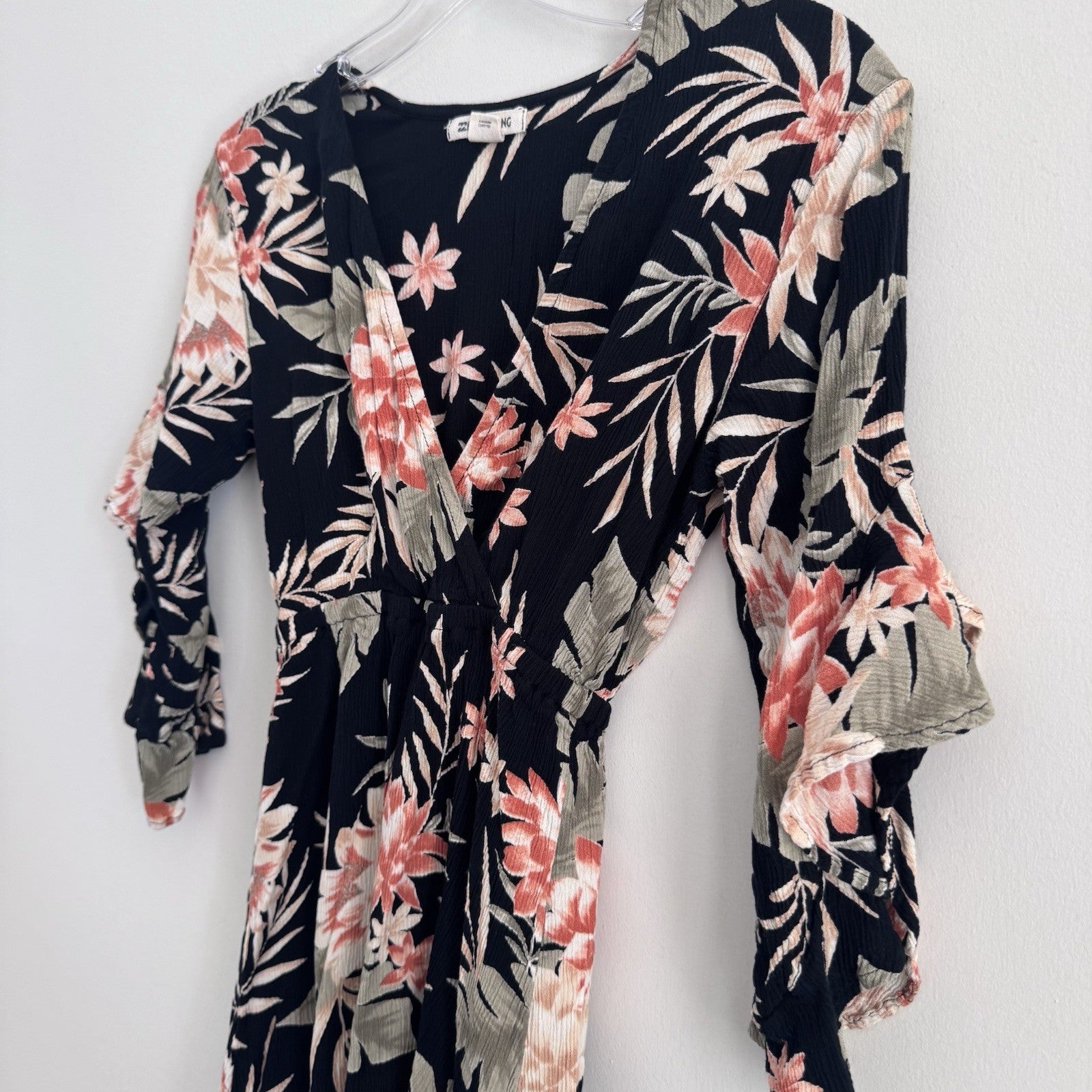 Billabong Navy Floral Wrap Dress XS Boho Mini