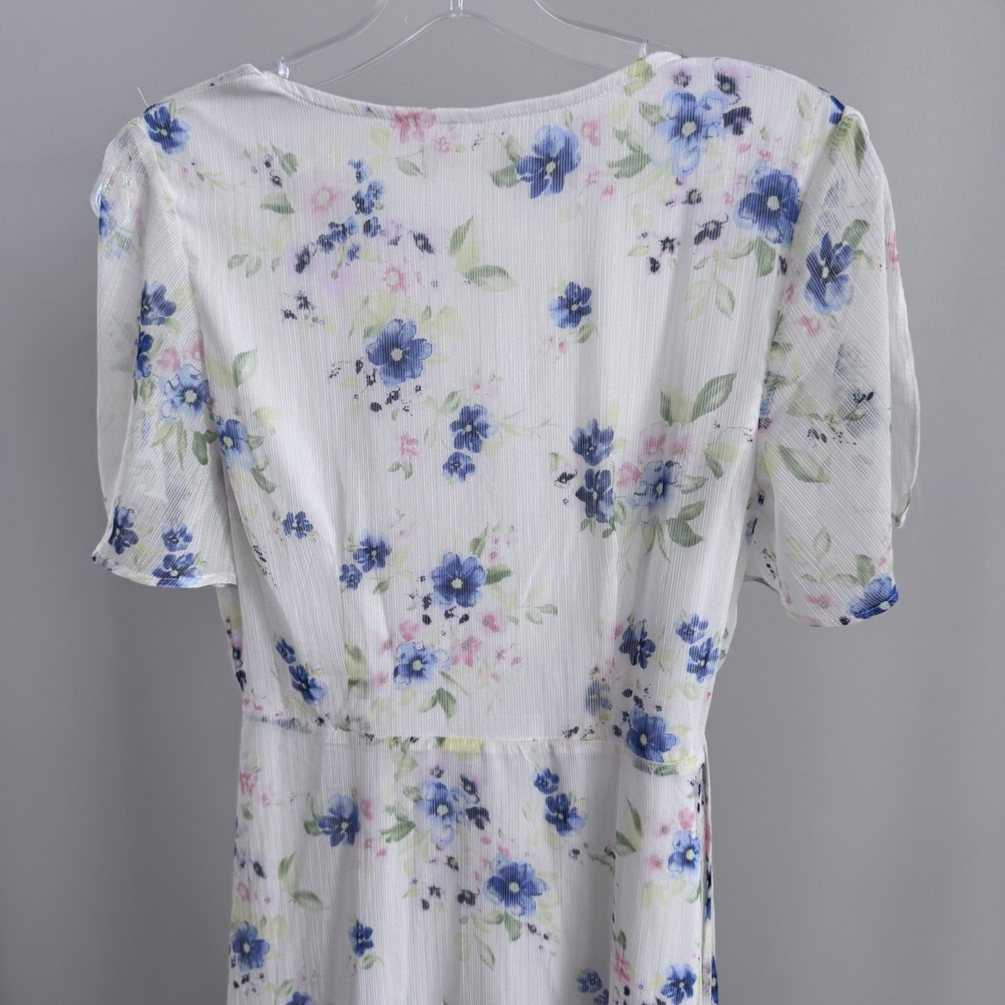 Altar’d State Womens Floral Wrap Maxi Dress Blue White Size S