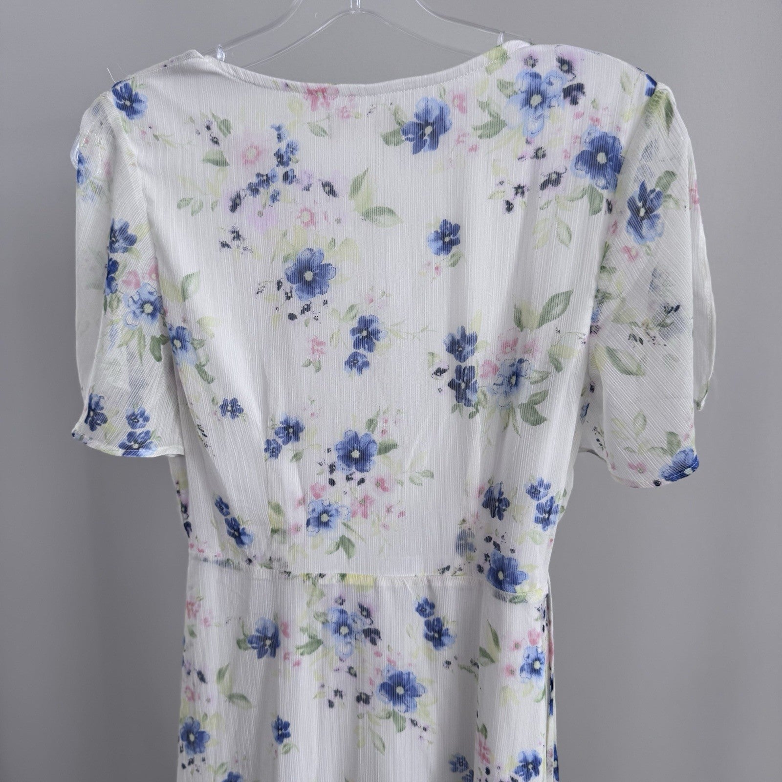 Altar’d State Womens Floral Wrap Maxi Dress Blue White Size S