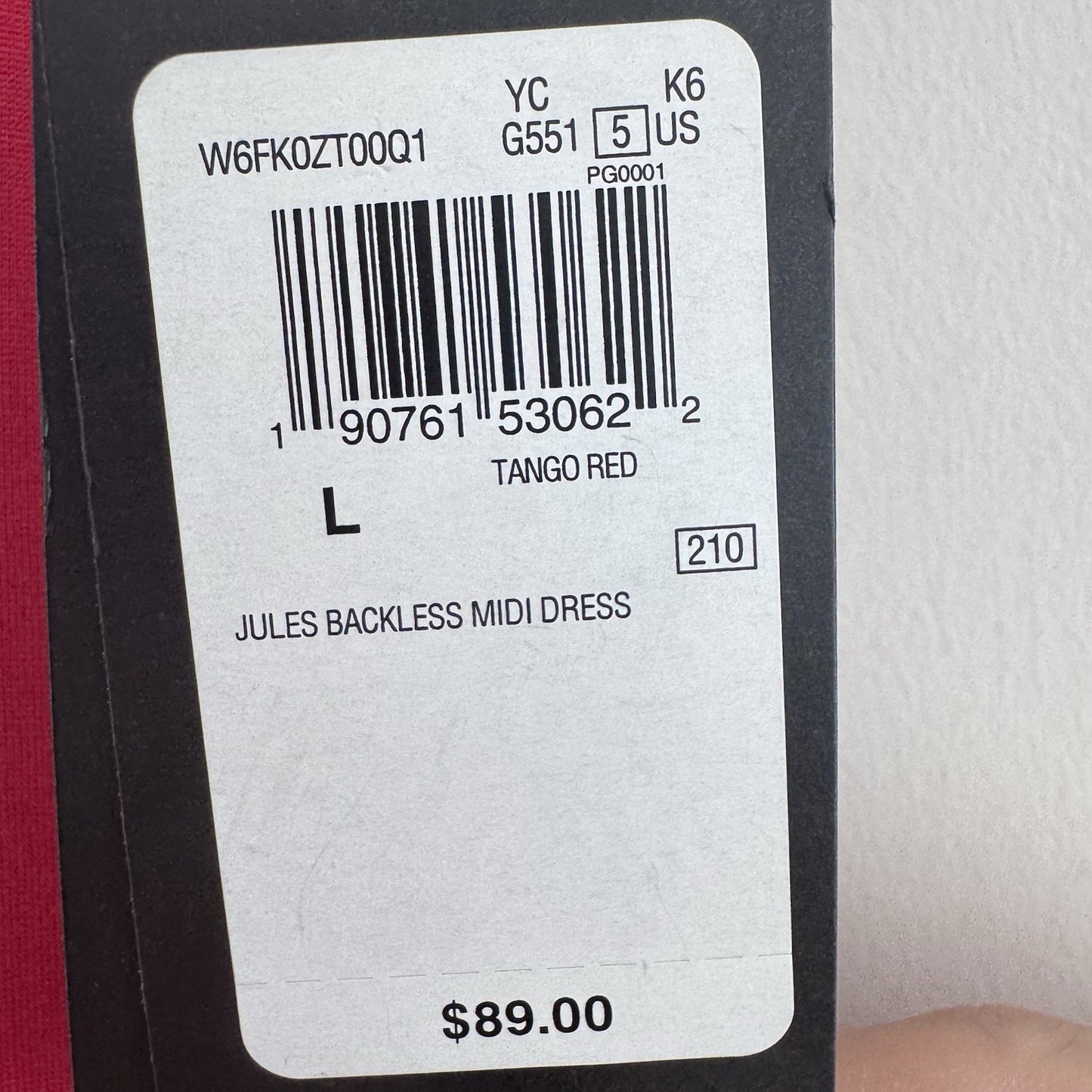 Guess Jules Backless Midi Dress Tango Red Women’s Size L NWT Sexy Cocktail Party