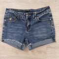 Rocawear Y2K Denim Shorts Sz 5 Low Rise Embroidered Logo Women’s Baddie
