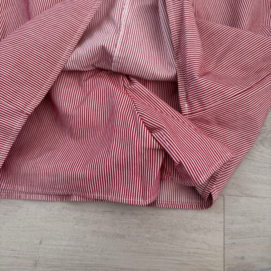 Women’s Briggs New York Red White Striped Skirt Sz 10 Cotton Stretch
