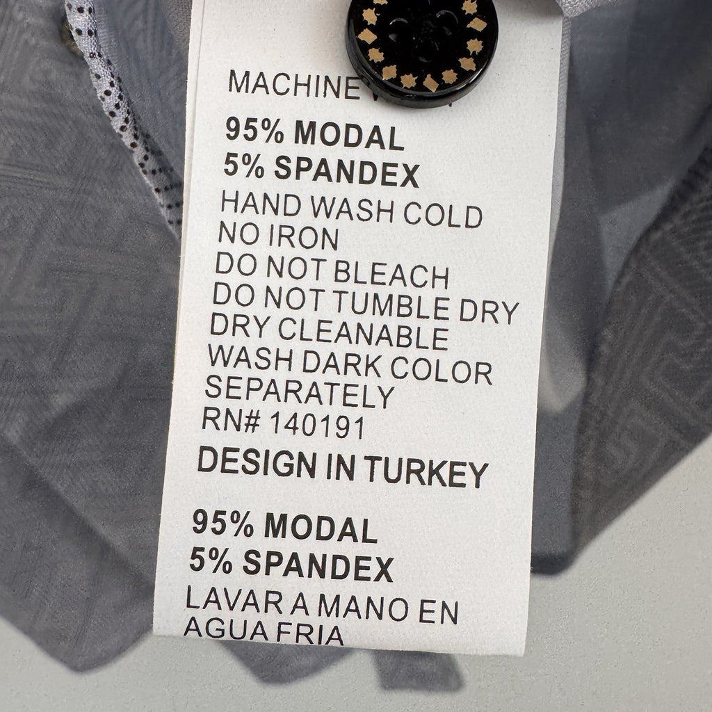 American Breed Smart Shirt Mens Medium Silver Metallic Geometric ss NWT