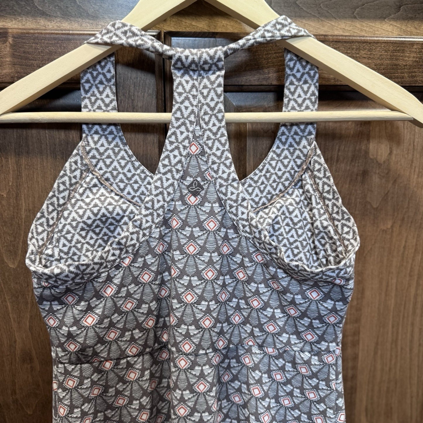 prAna Women’s Small Sleeveless Active Dress Geo Print Racerback Recycled Fabric