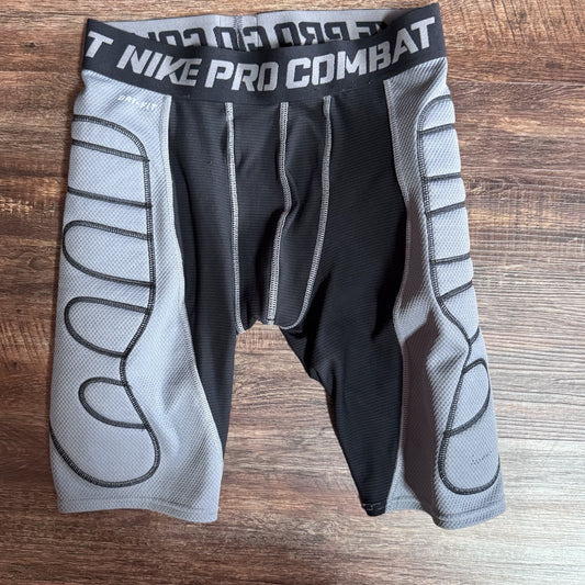 Nike Pro Combat Padded Compression Shorts Gray Black XL 429613-010 Football