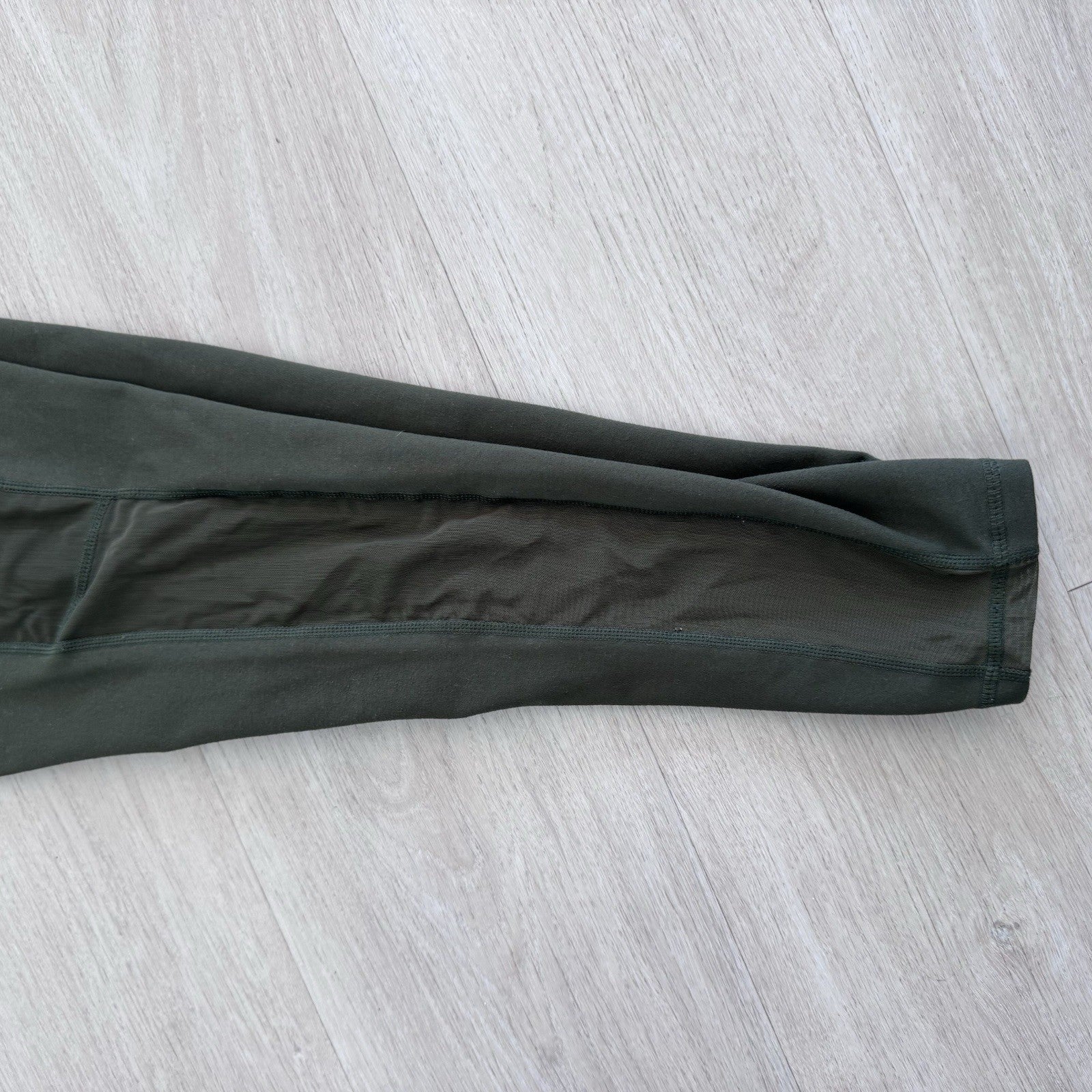 Fabletics Leggings Women Small Dark Green Mesh Panel High Rise Stretch