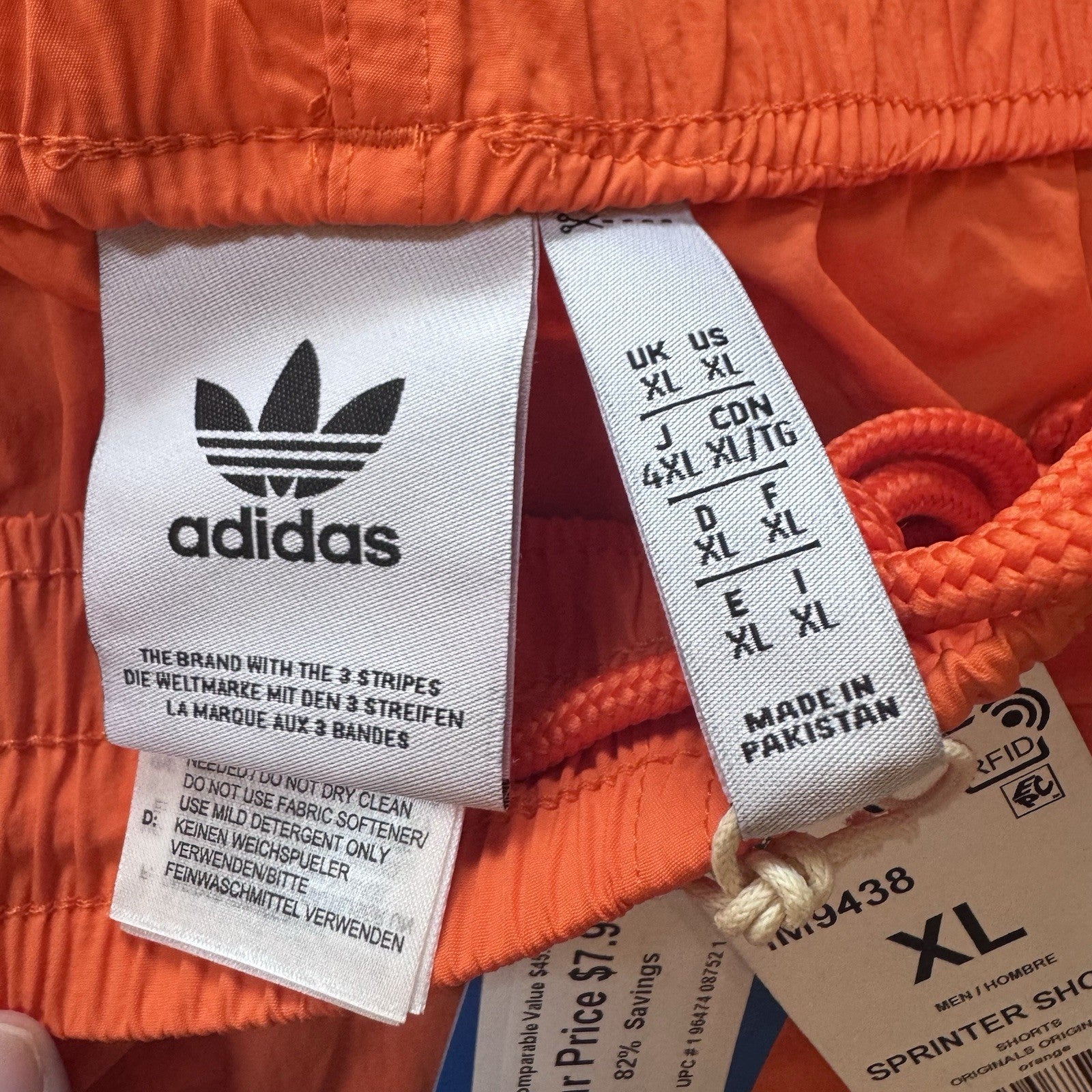 Adidas Originals 3-Stripes Swim Shorts Orange Trefoil Logo –  NWT XXL