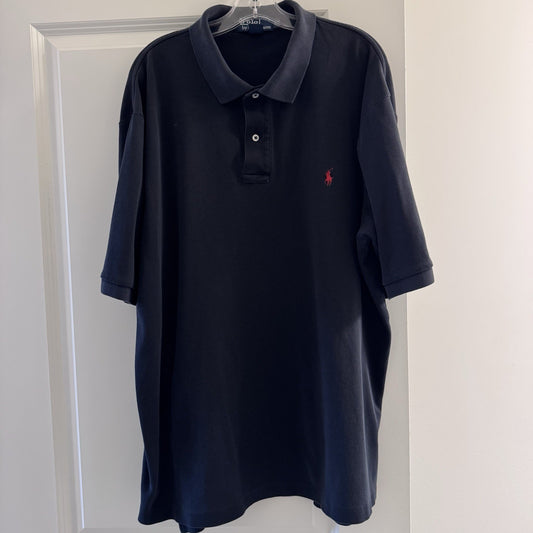 Polo Ralph Lauren XLT Tall Black Polo Shirt Red Pony Classic Fit Cotton Vietnam