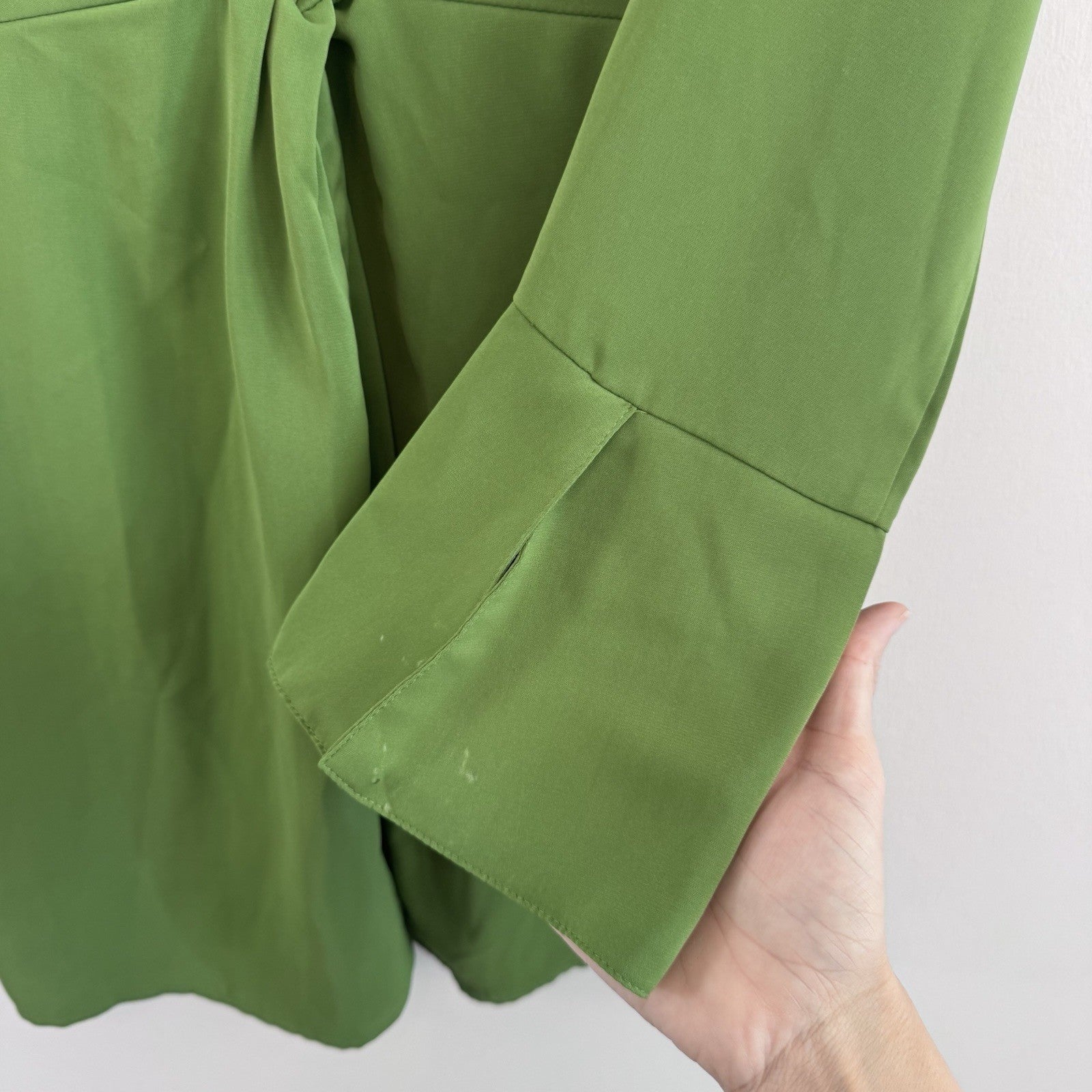 Abercrombie & Fitch Green Mini Shirt Dress Twist Front Size SP