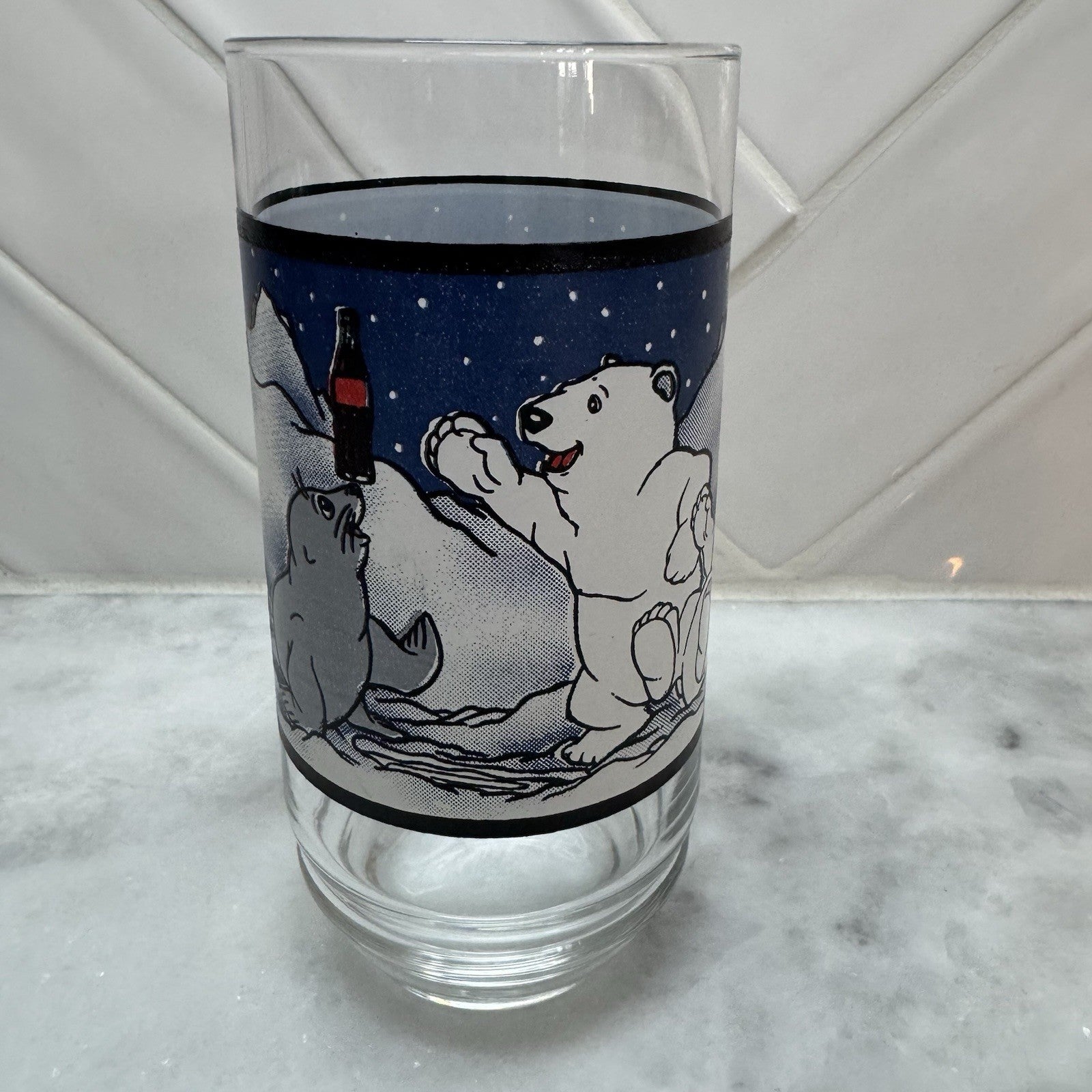 Coca-Cola Winter Baby Polar Bear and Seal Glasses 1997  Vintage