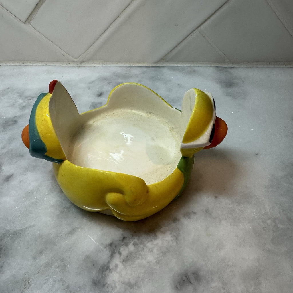 Mother Brown Ceramic Swimming Duck 1999 Candle Holder Sunglasses Snorkel vintage