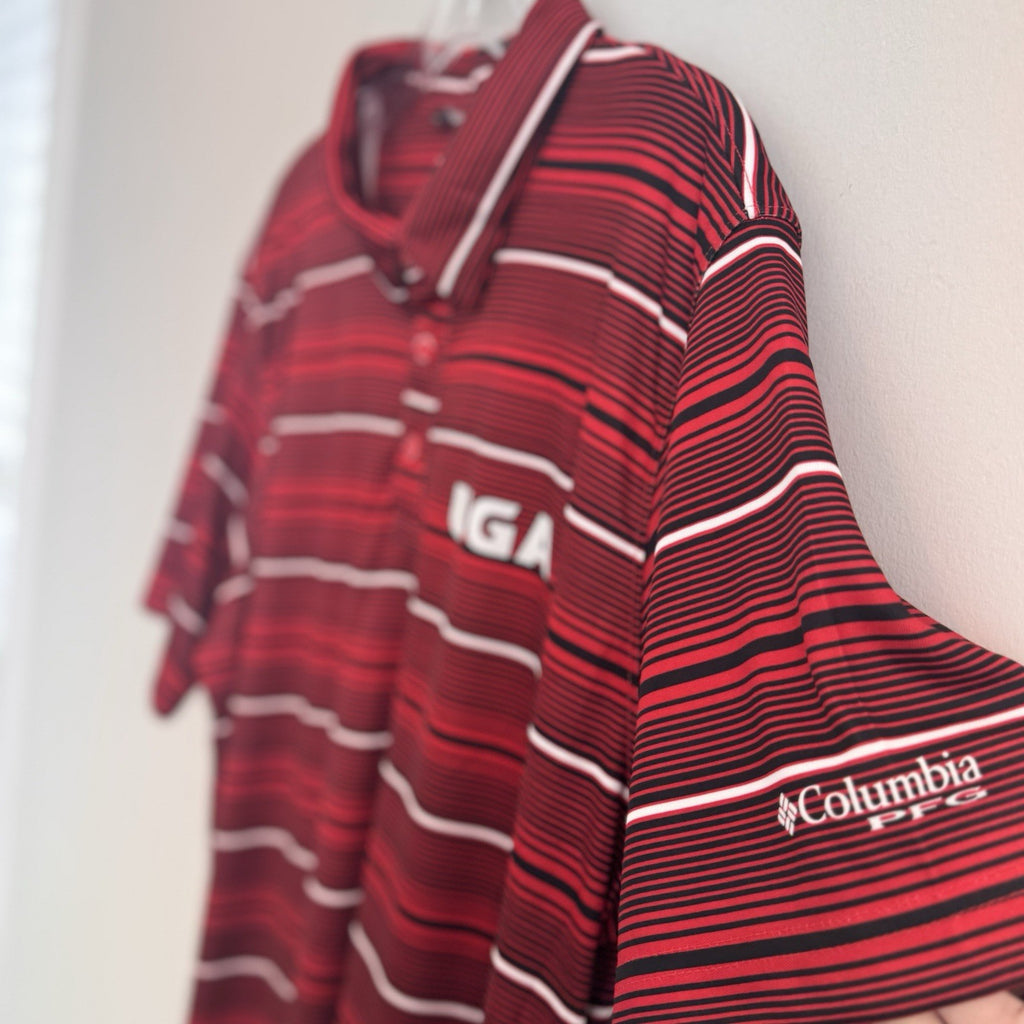 Georgia Bulldogs UGA Red Columbia PFG Super Terminal Tackle Polo Size Large