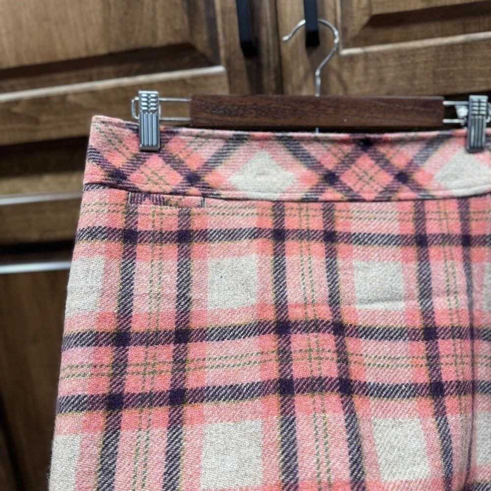 L.L. Bean Favorite Fit Plaid Wool Skirt - Size 6 Petite