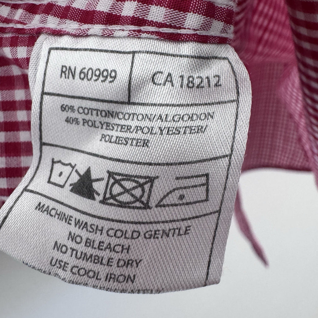 Antigua UL Lafayette Button Down Shirt Small Red Gingham Long Sleeve Logo