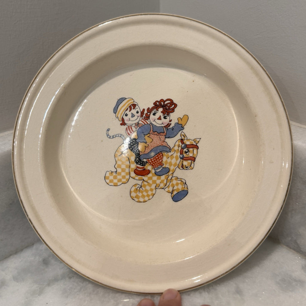 Vintage Raggedy Ann & Andy Crooksville Pottery Plate Camel with Wrinkled Knees